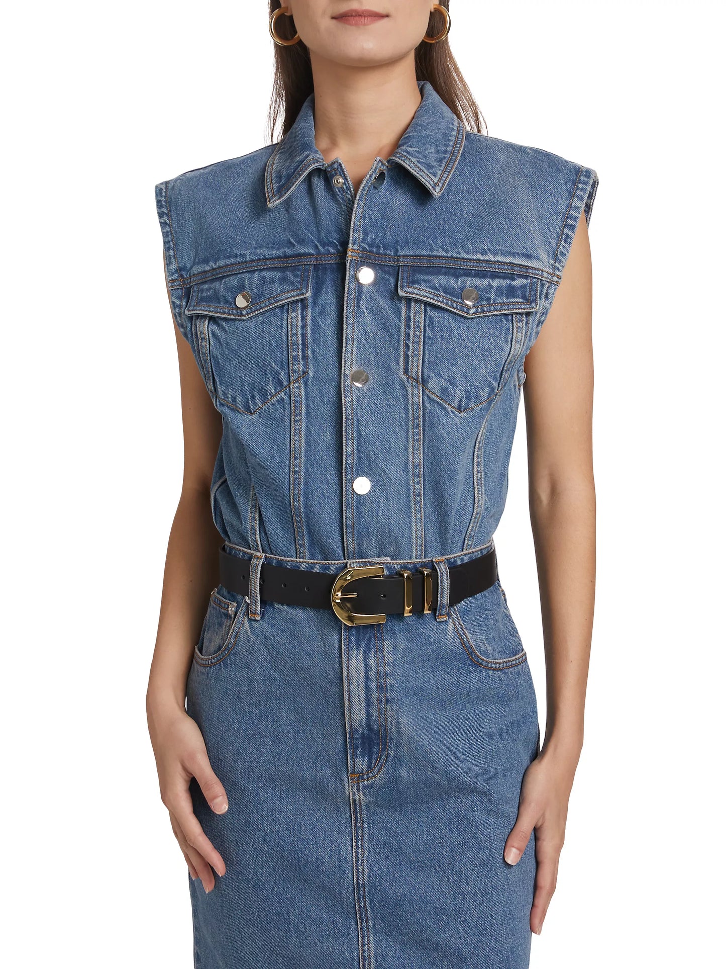 Ronny Kobo Carlyle Bodysuit, denim bodysuit, bodysuit, denim top, women's clothing