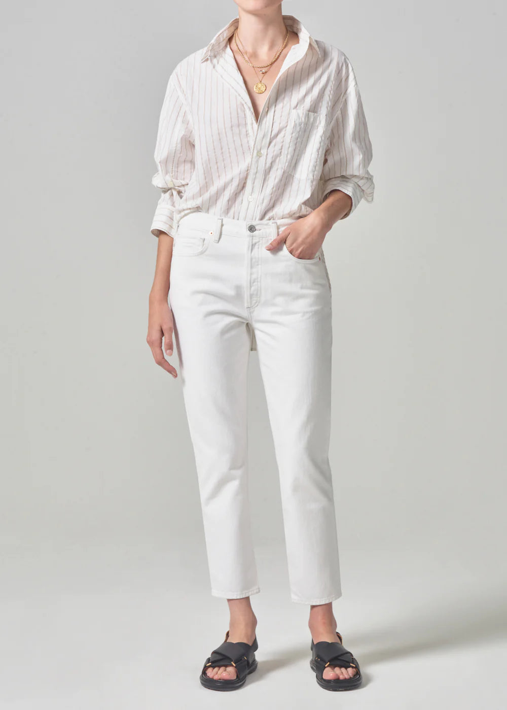 Citizens of Humanity Charlotte Tart, straight leg jeans, denim jeans, cropped jeans, white jeans, women's clothing