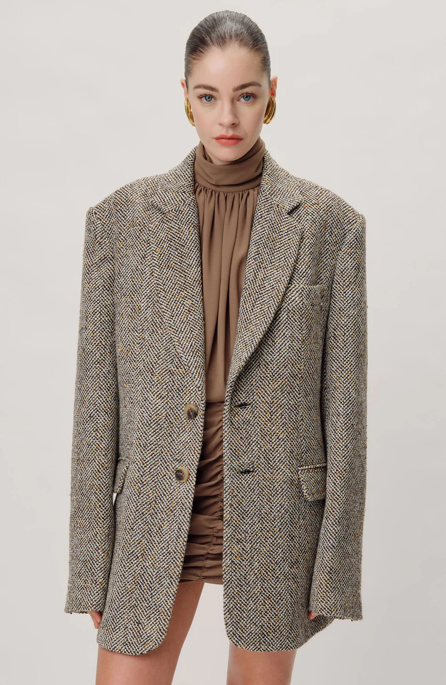 Ronny Kobo Grandpa Jacket, oversized jacket, blazer, coat, Tweed coat, women's clothing