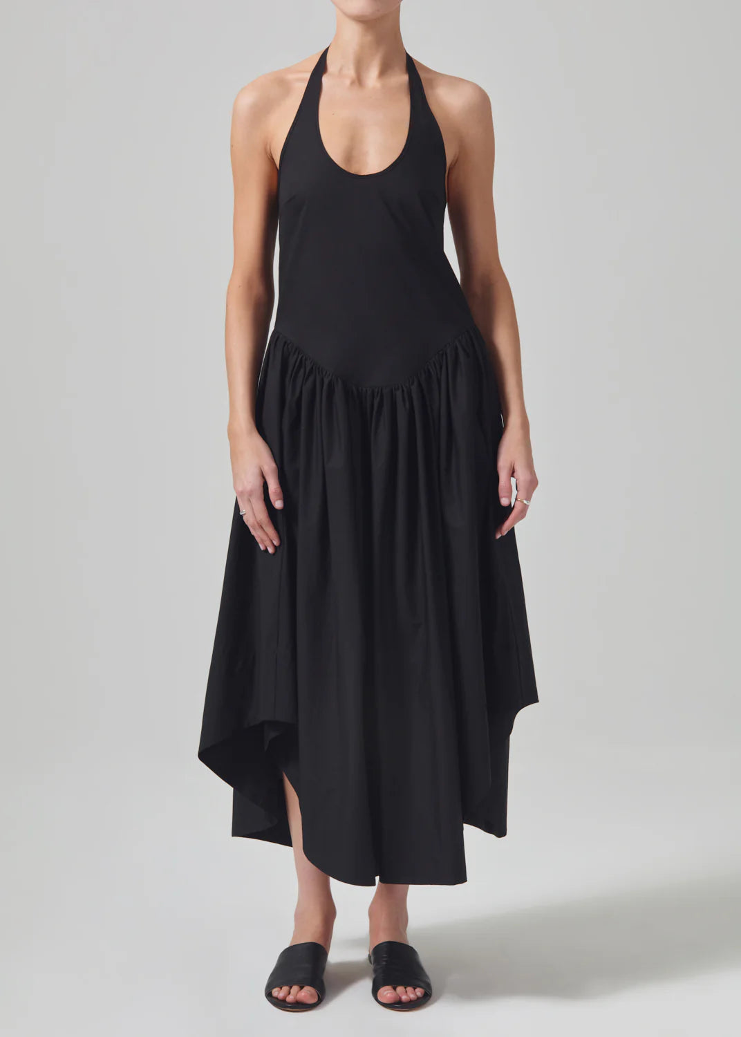 Citizens of Humanity Poppi Halter Dress, black dress, halter dress, poplin dress, women's clothing