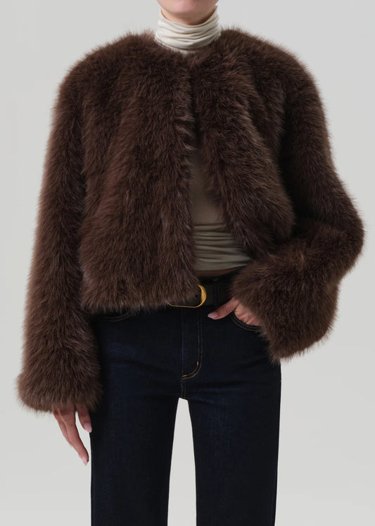 Citizens of Humanity Esme Jacket, faux fur coat, coat, cropped coat, outerwear, women's clothing