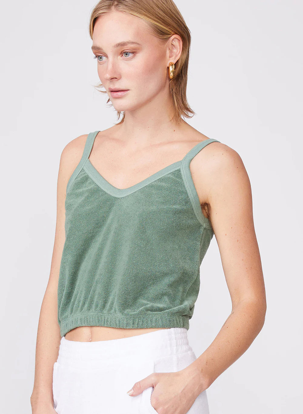 Stateside Towel Terry Elastic Waist Cami, Cami top, Strappy Top, Tank Top, Terry cloth, summer top, women's clothing