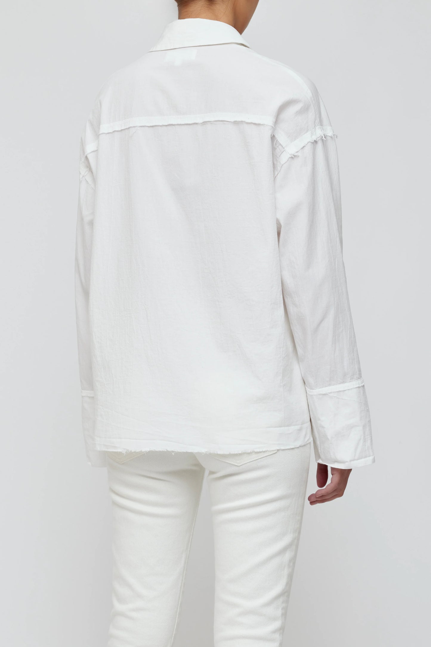 Moussy Middle Length Shirt, button down shirt, white shirt, long sleeved shirt, women's clothing