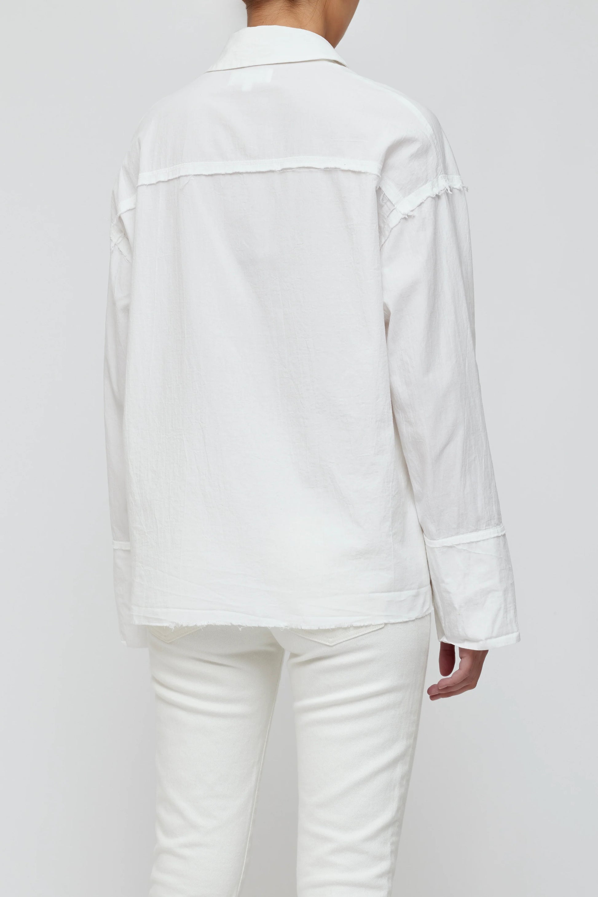 Moussy Middle Length Shirt, button down shirt, white shirt, long sleeved shirt, women's clothing