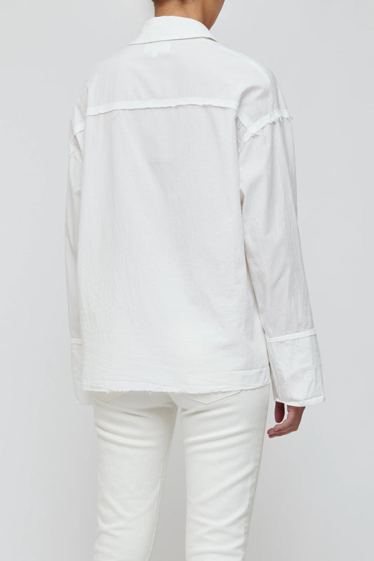Moussy Middle Length Shirt, button down shirt, white shirt, long sleeved shirt, women's clothing