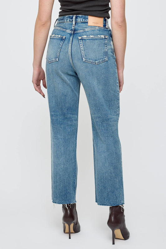 Moussy Plainedge Wide Straight, denim jeans, straight leg denim, high rise denim, women's clothing