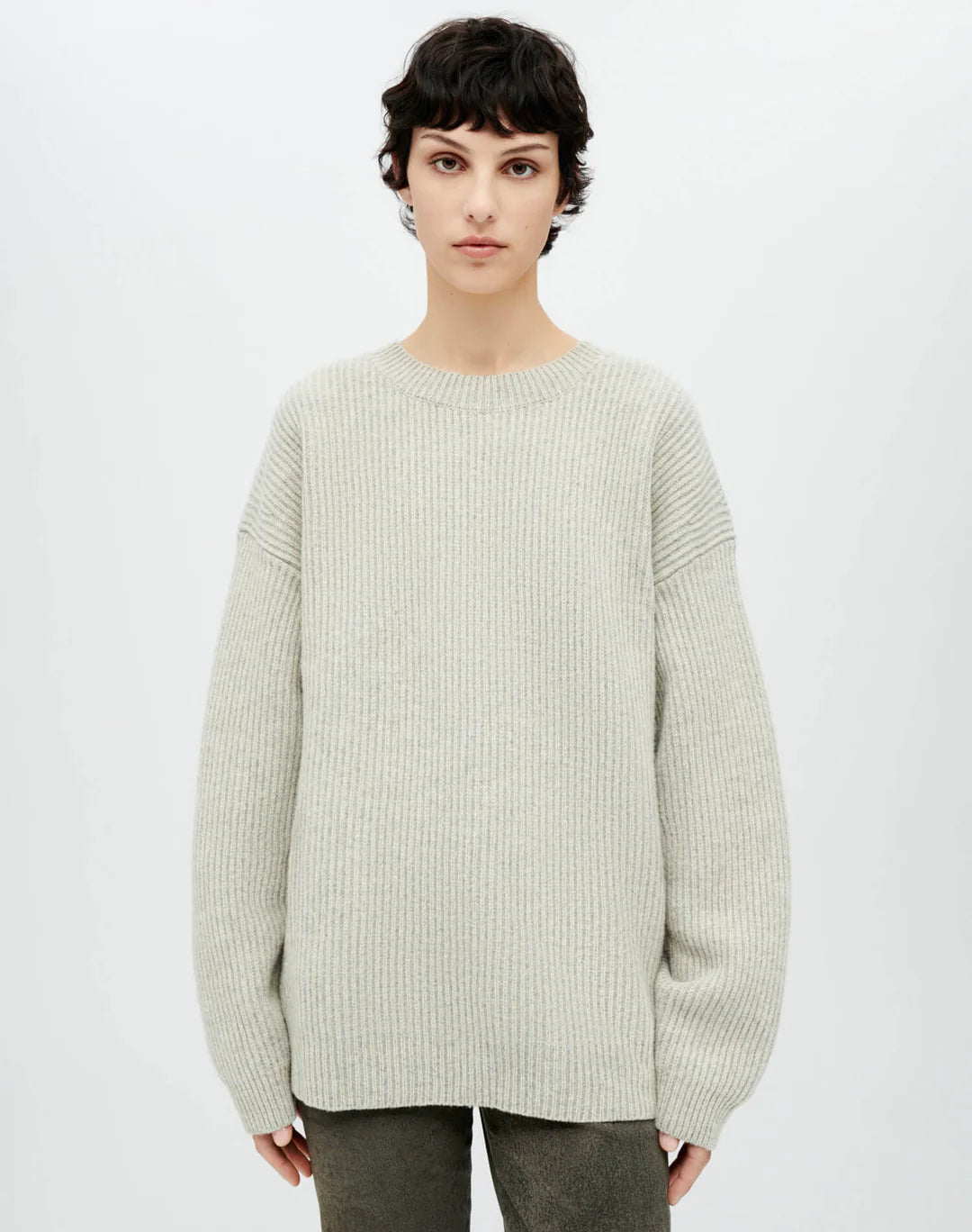 RE/DONE Plaited Crewneck Pullover, crewneck sweater, sweater, pullover sweater, wool sweater, women's clothing