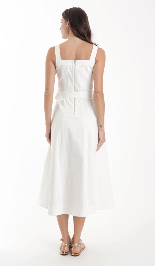 Karina Grimaldi Noa Denim Dress, white dress, sundress, belted dress, women's clothing
