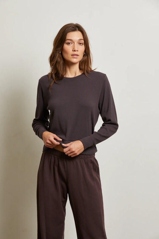 Perfect White Tee Stef Luxe Rib LS Crew Neck, sweatshirt, crewneck, top, women's clothing