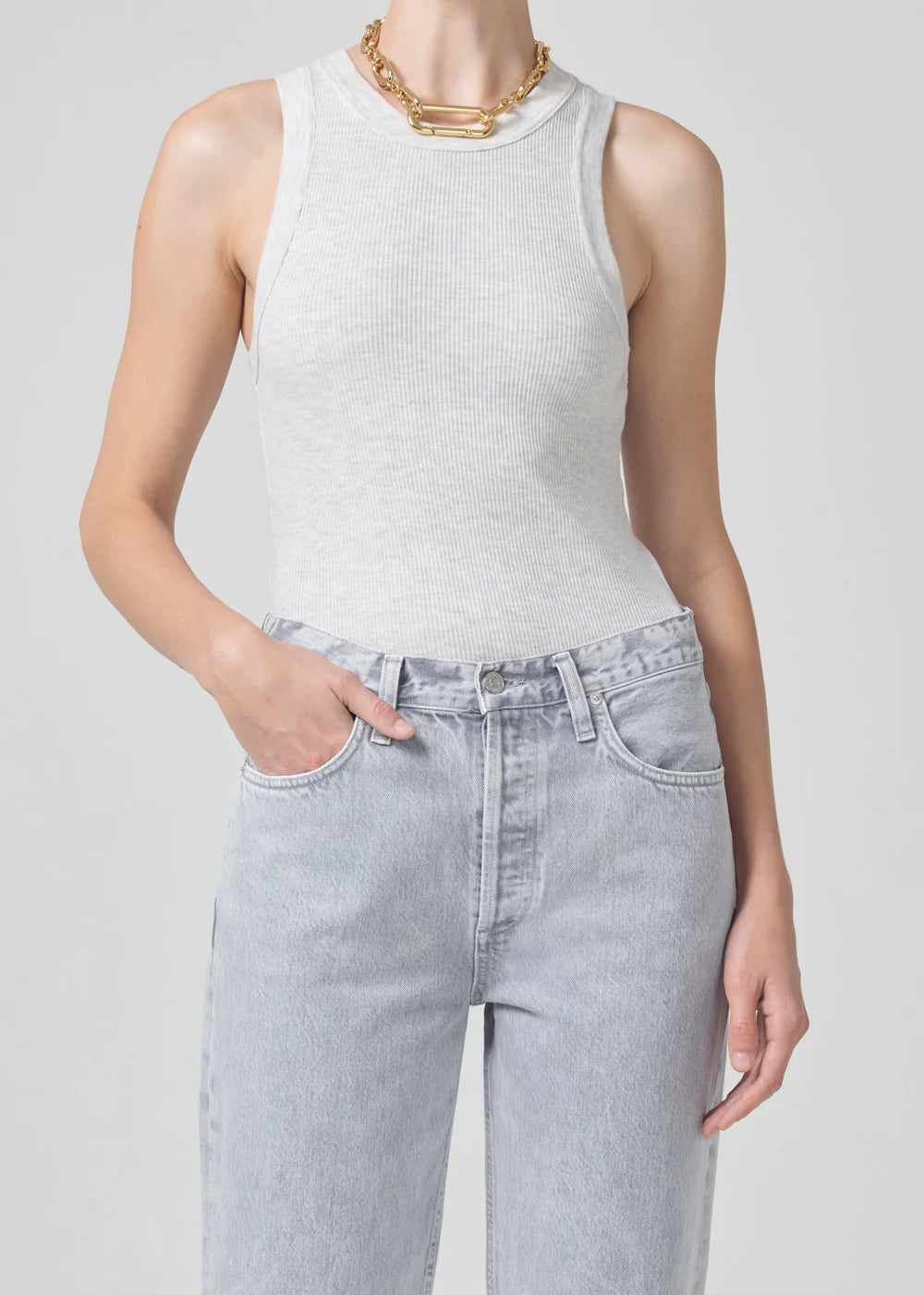 Citizens of Humanity Isabel Rib Tank, ribbed racerback tank, tank top, cotton tank, crew neck tank, women's clothing