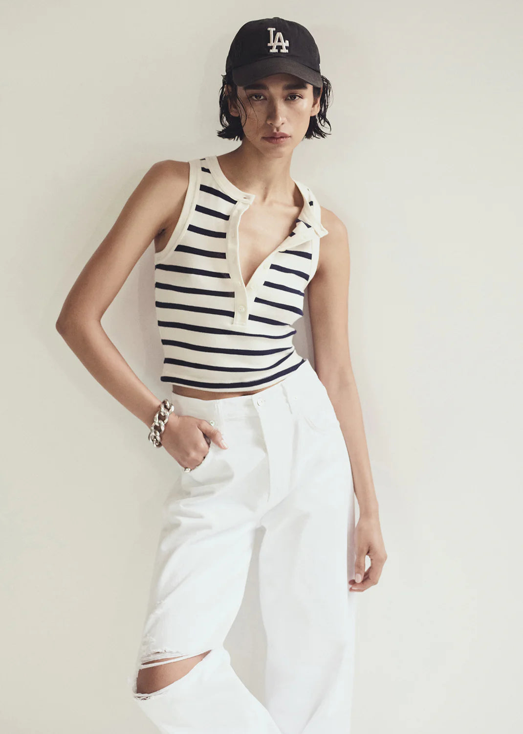 Citizens of Humanity Striped Caralyn Tank, tank top, v-neck top, sleeveless shirt, women's clothing