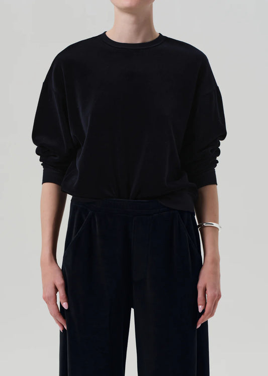 Citizens of Humanity Vintage Crewneck in Velour, sweatshirt, crewneck, velour sweatshirt, women's clothing