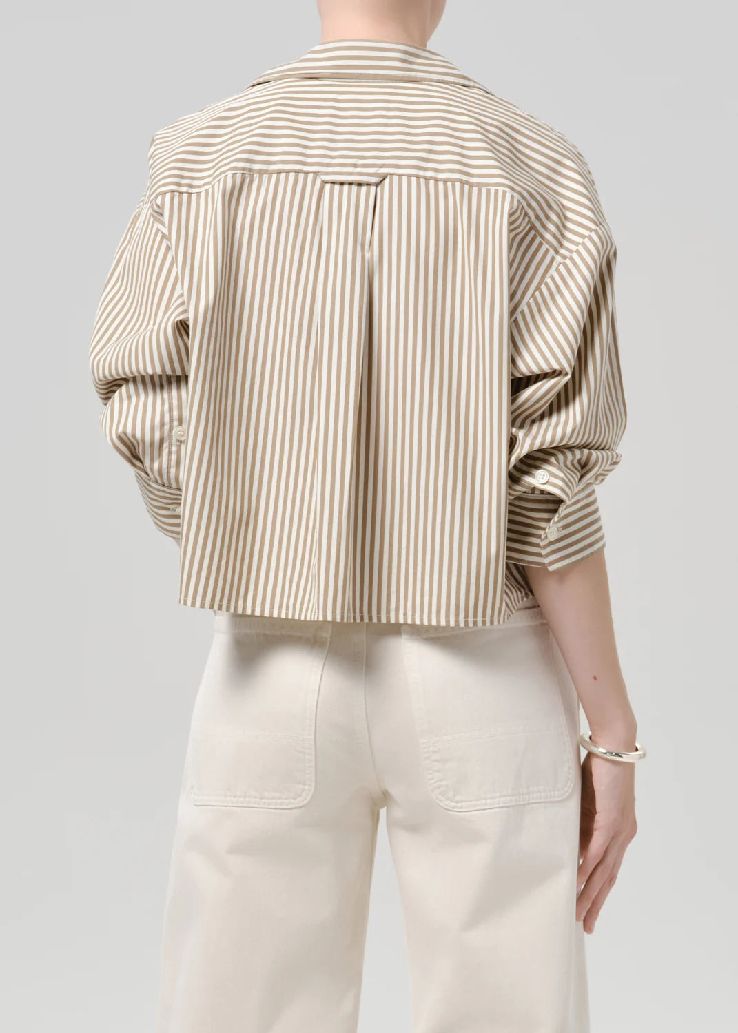 Citizens of Humanity Stripe Petit Ami Shirt, cropped, relaxed fit, crafted from lightweight poplin, striped shirt, women's clothing