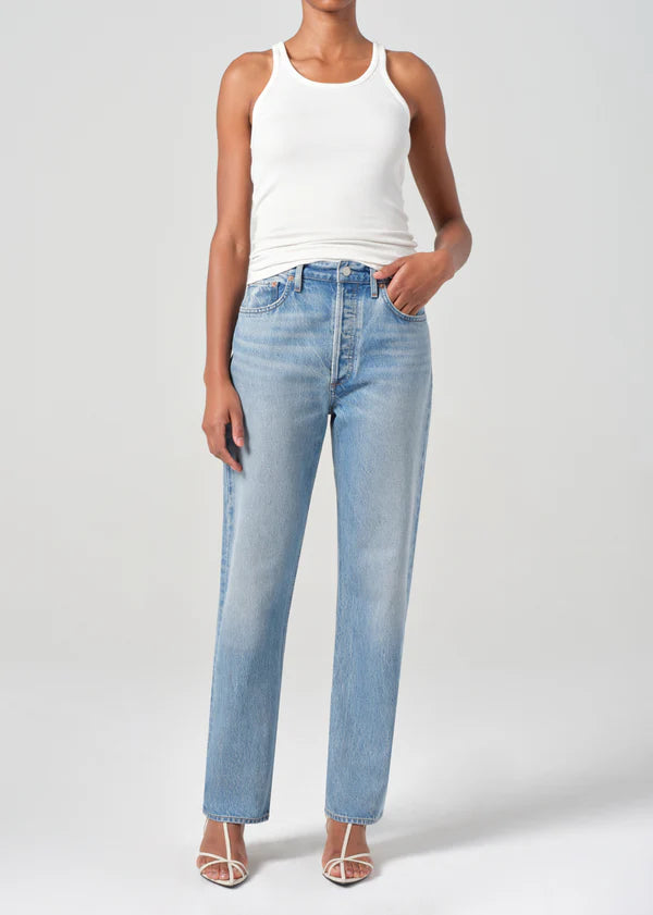 AGOLDE 90's Pinch Waist in Infinite, denim jeans, jeans, denim, blue jeans, high waist jeans, women's clothing