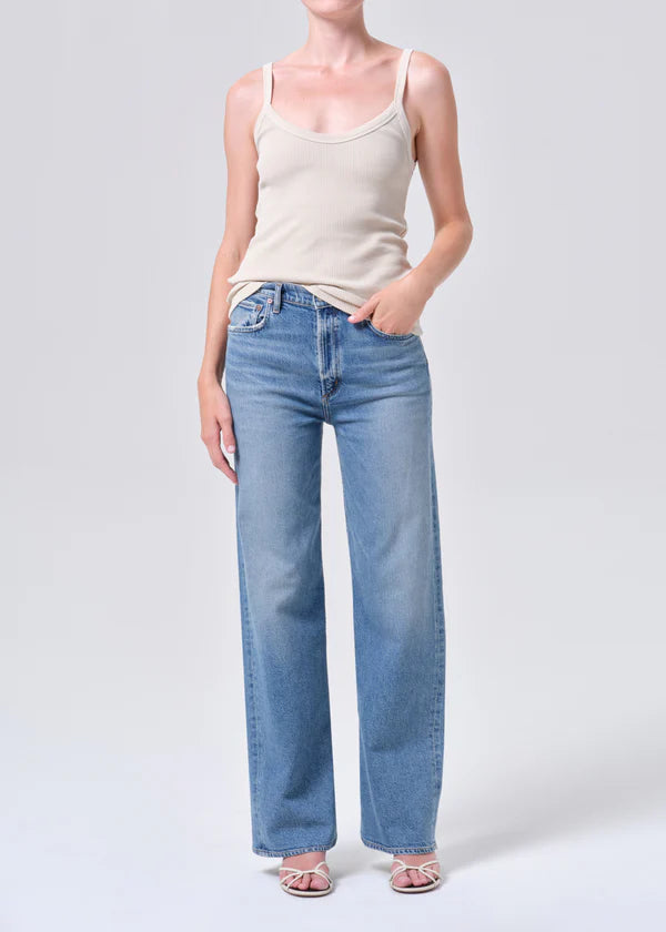 AGOLDE Ren 32" Inseam, high rise denim, clean denim, wide leg jeans, women's clothing