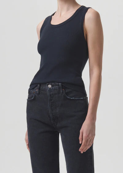 AGOLDE Poppy Scoop Neck Tank, tank top, ribbed tank, shirt, fitted tank, women's clothing
