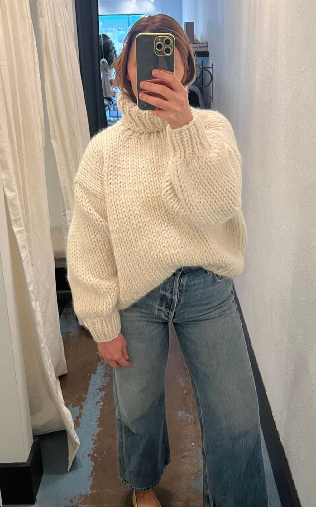Mr. Mittens Cropped High Neck sweater, wool sweater, turtleneck sweater, chunky sweater, women's clothing