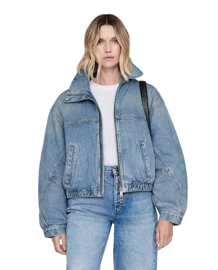 AGOLDE Dixon Cocoon Bomber, jean jacket, jean bomber jacket, women's clothing