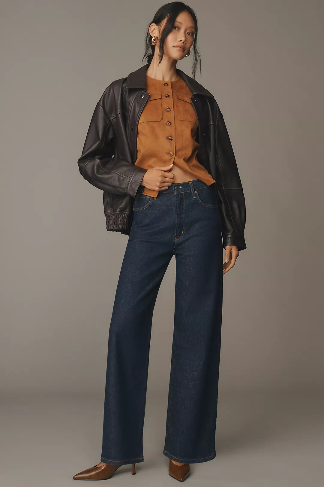 AGOLDE Ren in Reissue, high rise denim, dark denim, wide leg denim, denim jeans, jeans, women's clothing