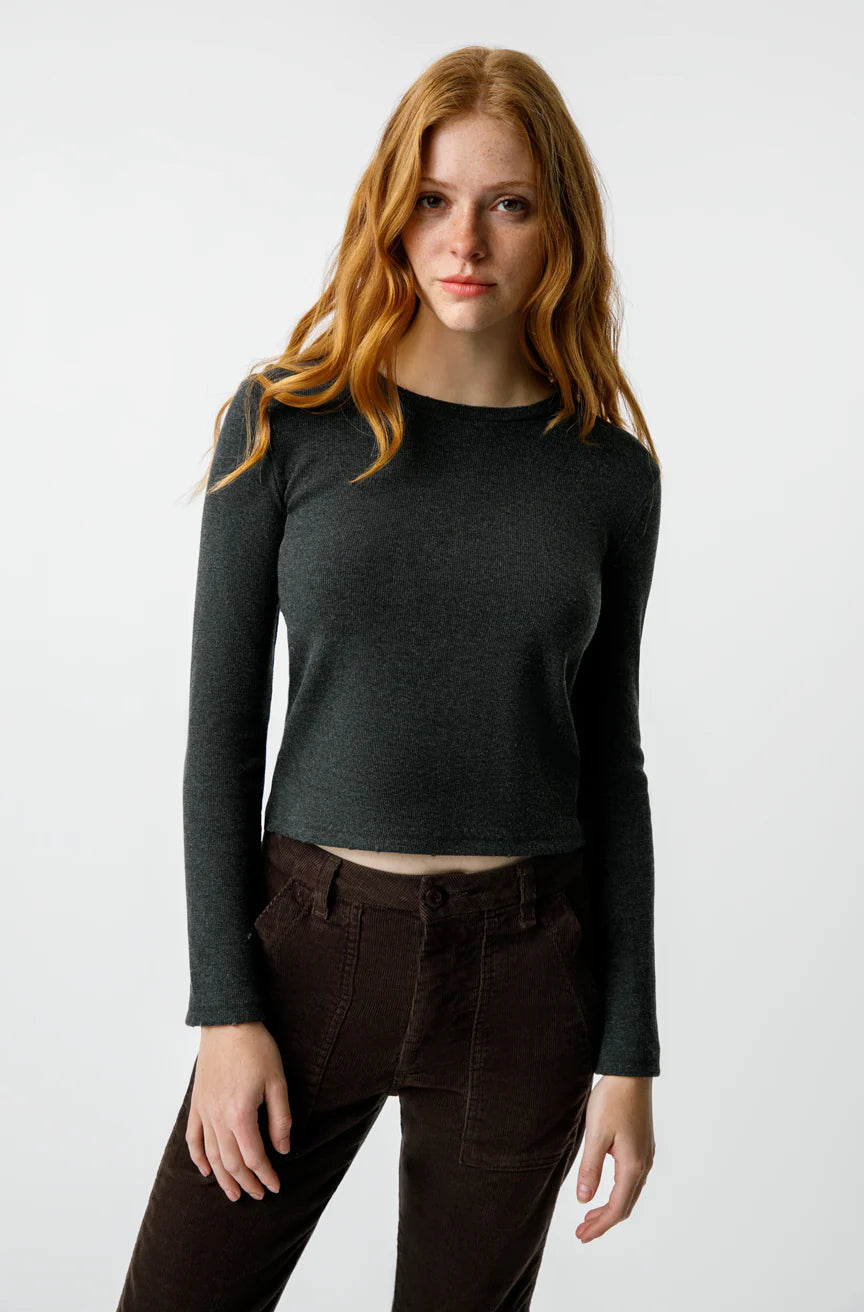 AMO Long Sleeved Rib Tee, l/s rib tee, long sleeved t-shirt, women's clothing