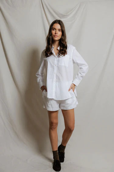 Perfect White Tee Avalon Poplin Shirt, button down shirt, long sleeved shirt, women's clothing