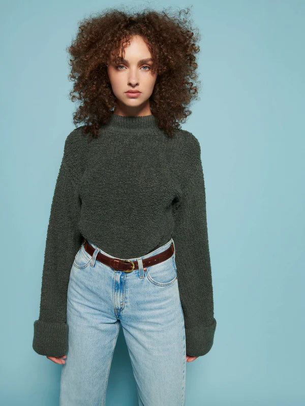 Nation LTD Briar Cuffed Funnel Neck sweater, sweater, mock neck sweater, women's clothing