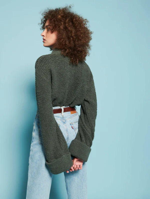 Nation LTD Briar Cuffed Funnel Neck sweater, sweater, mock neck sweater, women's clothing