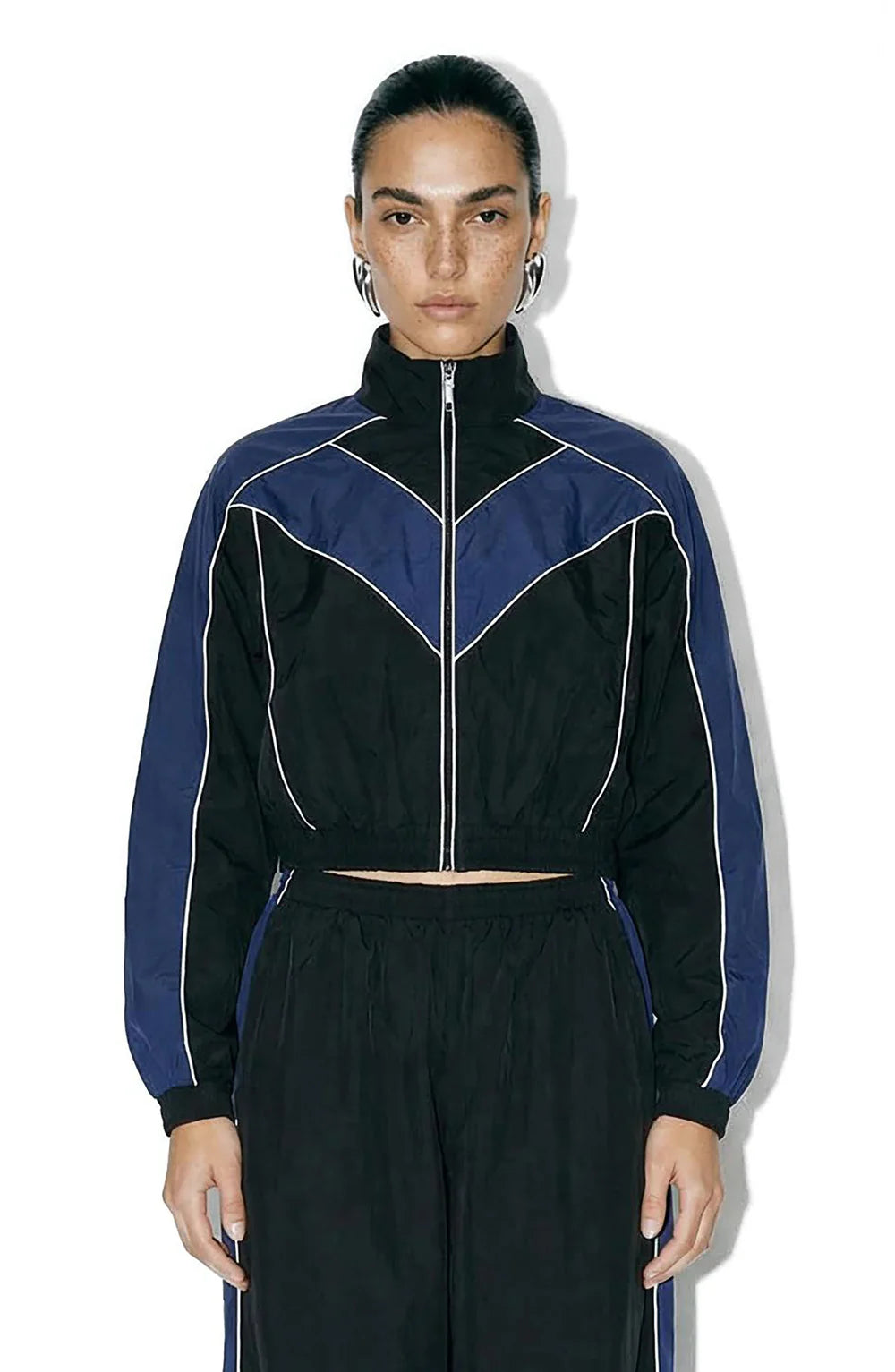 Ronny Kobo Brenton Cropped Jacket, 90s sporty silhouette jacket with bold color blocking and a cropped length, women's clothing