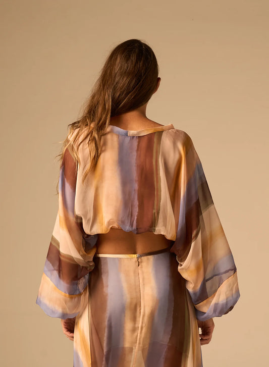 JBQ Elise Top, long sleeved puffy sleeved cropped top, matching set with skirt, women's clothing