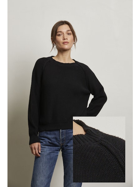 Perfect White Tee Evie Raglan Cotton Sweater