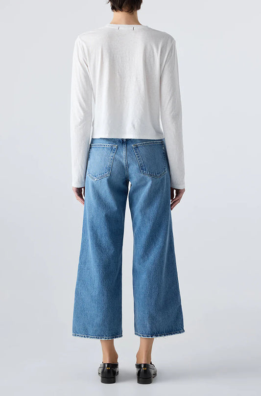 AMO Frida Crop, high rise denim, wide leg jeans, cropped jeans, wide cropped denim, women's clothing