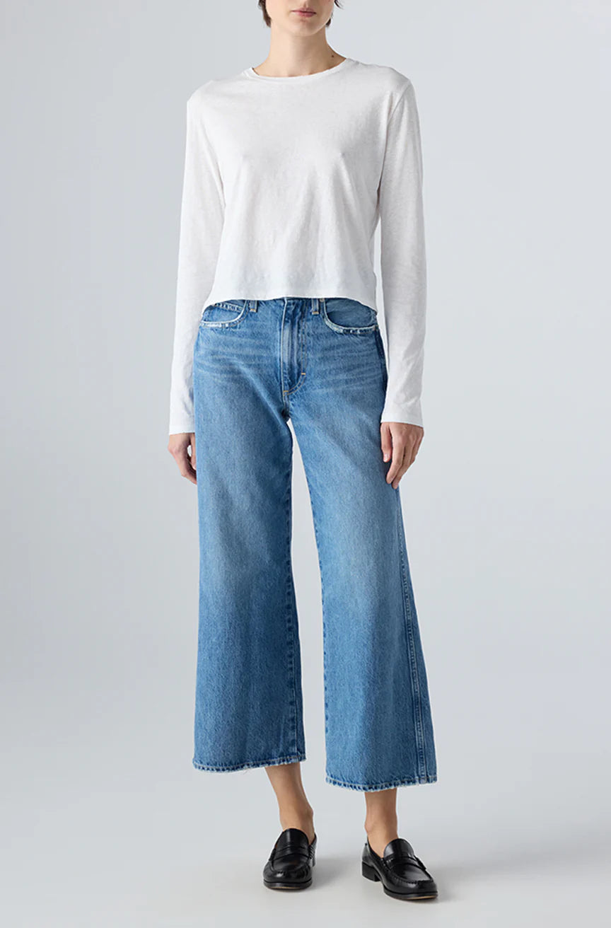AMO Frida Crop, high rise denim, wide leg jeans, cropped jeans, wide cropped denim, women's clothing