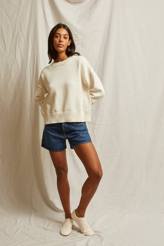 Perfect White Tee Janet cotton crewneck sweater, crewneck, sweater, cotton sweater, women's clothing