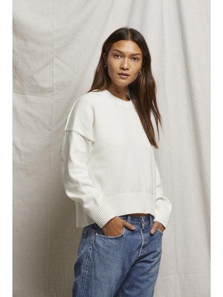 Perfect White Tee Janet cotton crewneck sweater, crewneck, sweater, cotton sweater, women's clothing