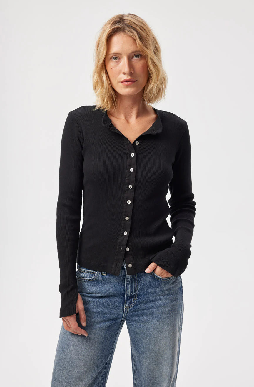 AMO Lacy Rib Cardigan, ribbed cardigan, cardigan, top, women's clothing