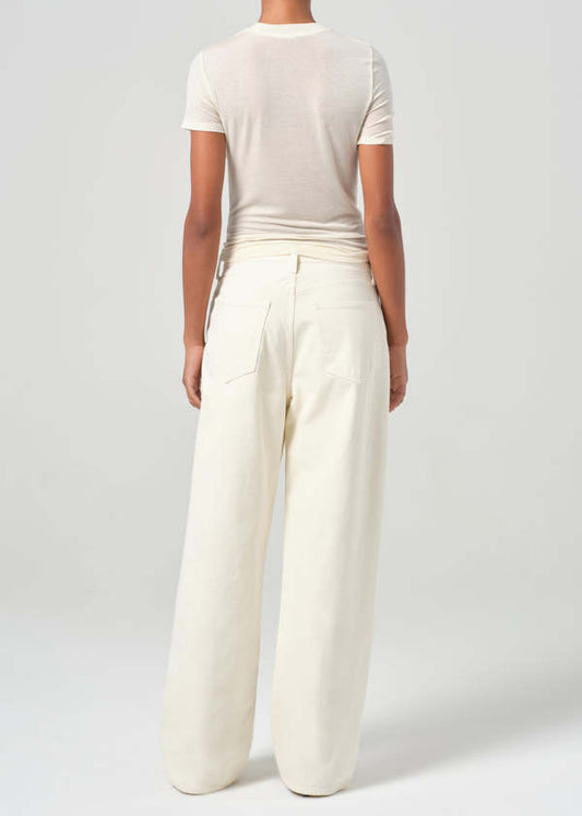 AGOLDE Low Slung Baggy in Solar, baggy denim, denim jeans, white jeans, clean denim, women's clothing