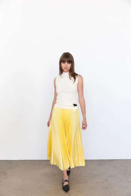 Loyd/Ford Benedetto Midi Skirt, pleated satin midi skirt, midi skirt, flowy skirt, women's clothing