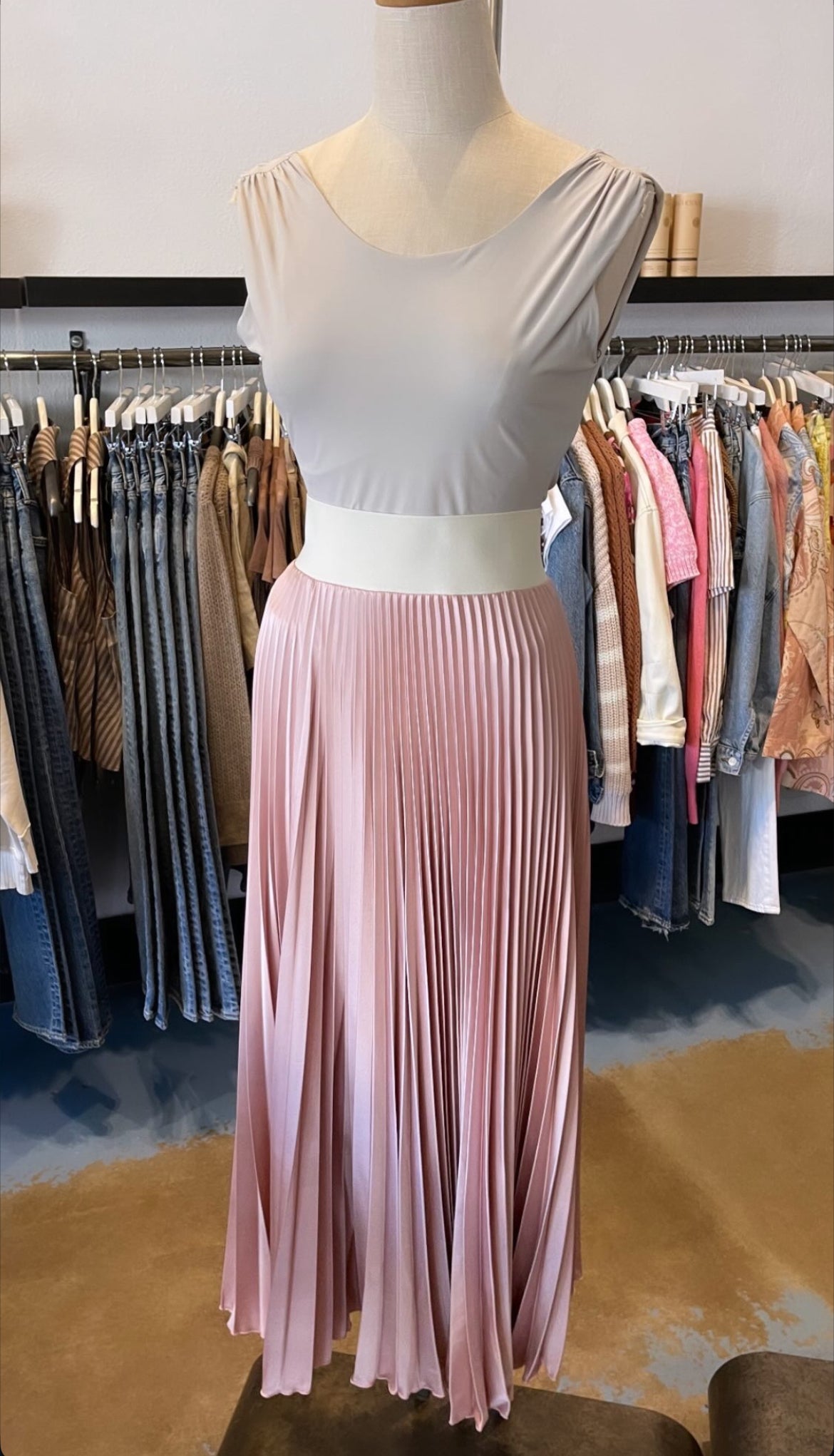 Loyd/Ford Benedetto Midi Skirt, pleated satin midi skirt, midi skirt, flowy skirt, women's clothing