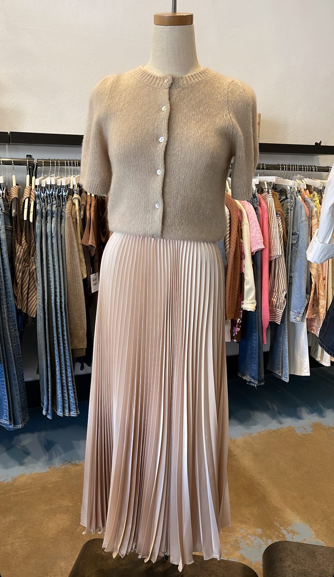 Loyd/Ford Benedetto Midi Skirt, pleated satin midi skirt, midi skirt, flowy skirt, women's clothing
