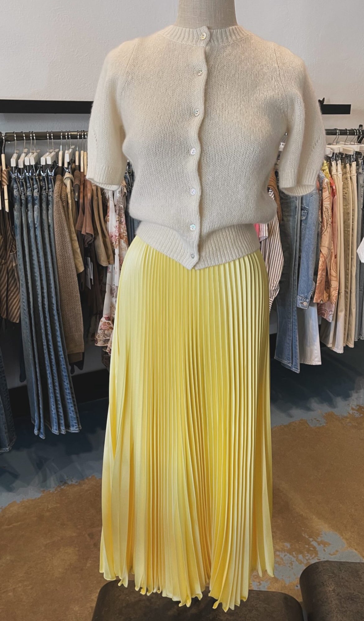 Loyd/Ford Benedetto Midi Skirt, pleated satin midi skirt, midi skirt, flowy skirt, women's clothing