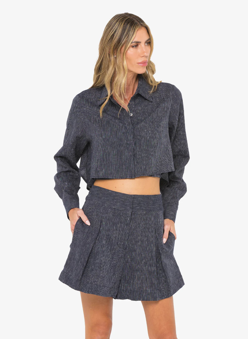 Just Bee Queen Rennick Shirt, cropped shirt, long sleeved top, shirt, button down shirt, matching set, women's clothing