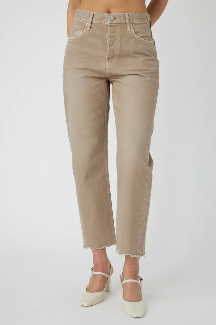 Moussy MV Hermine Wide Straight Leg Jean, jeans, high rise jean, cropped jeans, brown denim, women's clothing