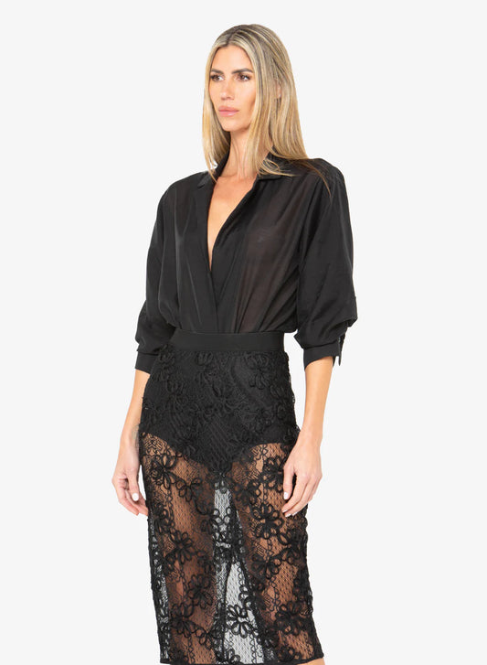 Just Bee Queen Marceline Bodysuit, body suit, body suit, long sleeved top, v-neck bodysuit, women's clothing