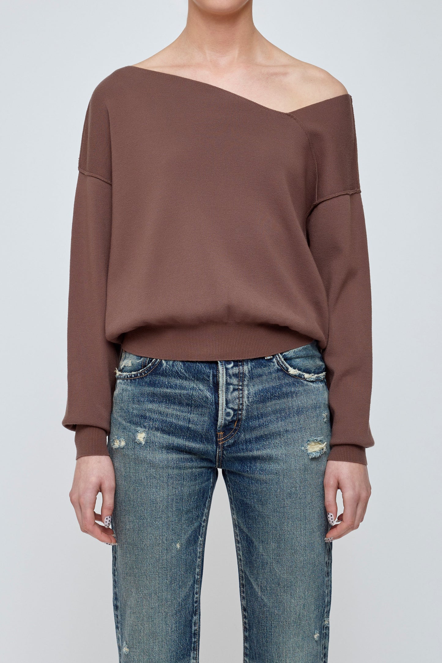 Moussy MV Asymmetry Knit Top, knit top, sweater, fun top, women's clothing