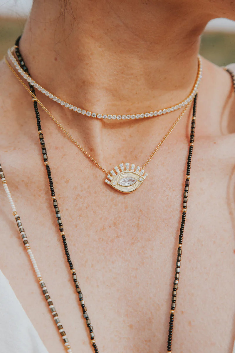 Native Gem Shimmer Necklace, necklace, jewelry, women's accessories