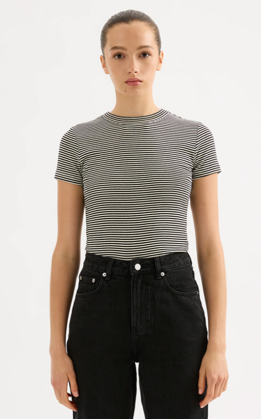 Nude Lucy Organic Baby Tee, baby tee, tee shirt, t-shirt, striped shirt, top, women's clothing