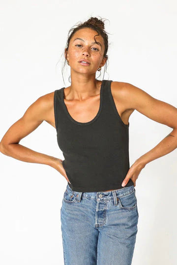 Perfect White Tee Blondie Tank, Ribbed tank top, Women's clothing, casual top, vintage black, tank top