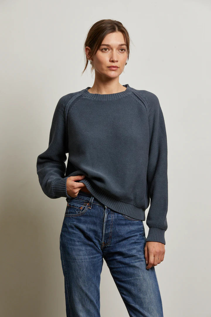 Perfect White Tee Evie Raglan Cotton Sweater, cotton sweater, crewneck sweater, sweater, women's clothing