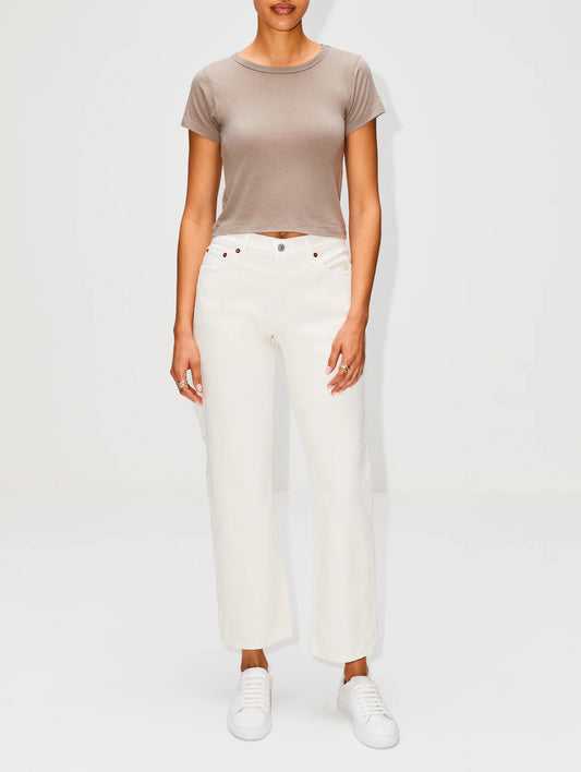 RE/DONE Easy Straight Crop, white jeans, cropped jeans, denim, women's clothing