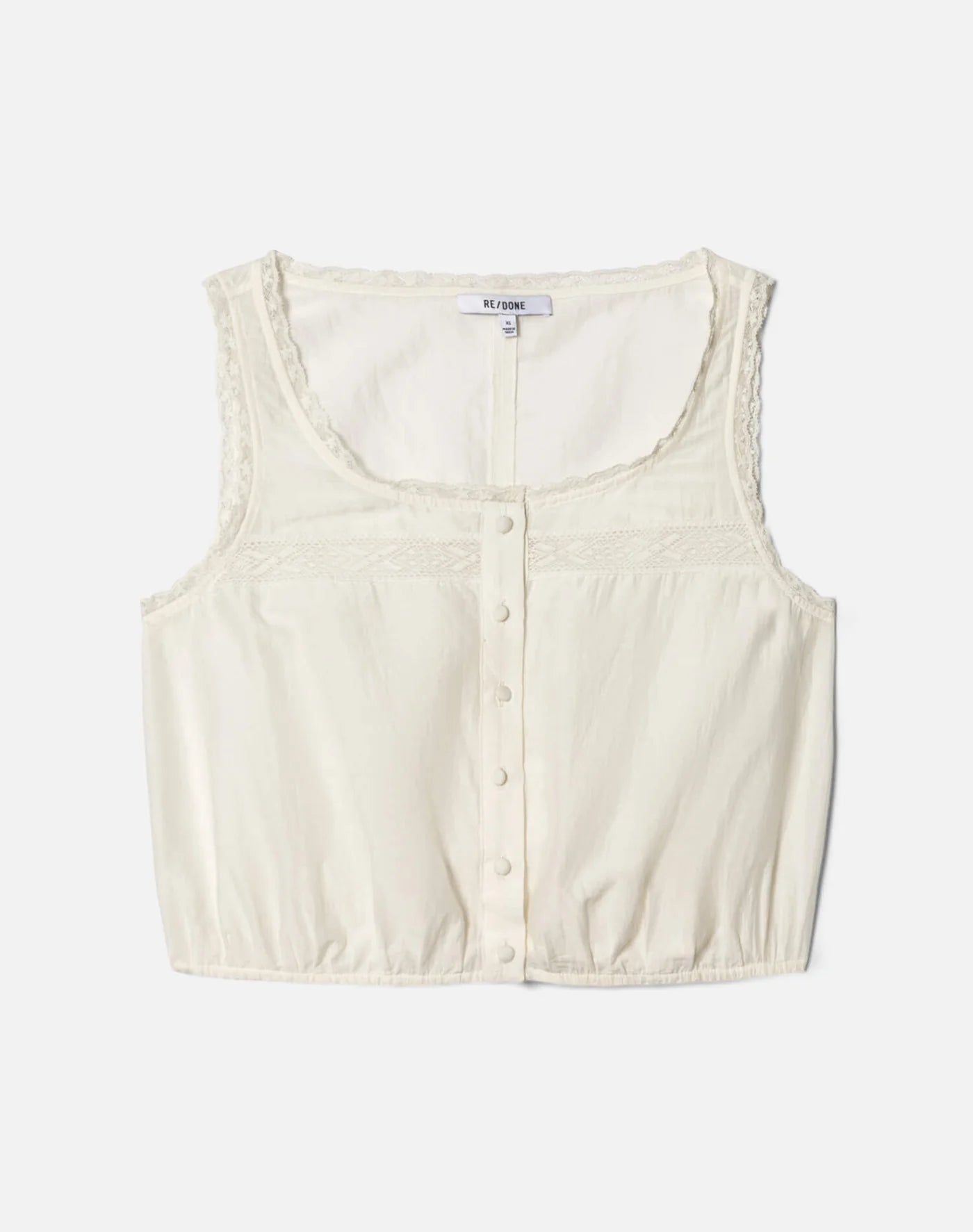 RE/DONE Allegra Top, sleeveless top, lace top, summer top, women's clothing
